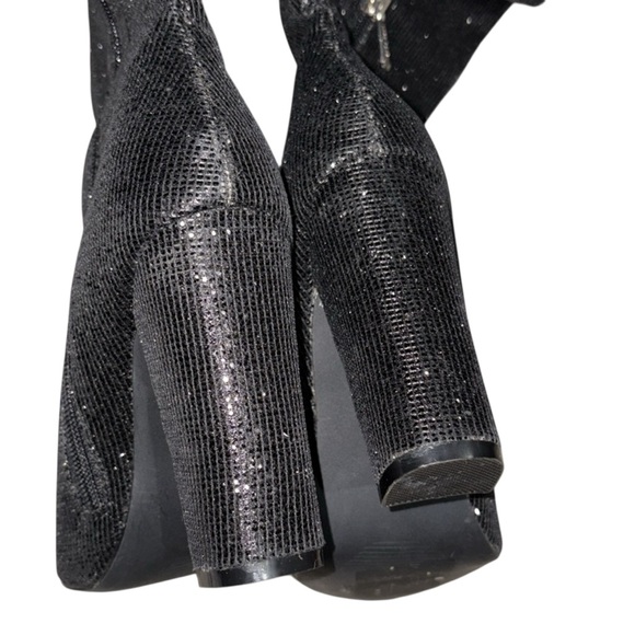 Cape Robbin Slouched Glitter Accent Black Knee-High Boots Size 7.5 - Picture 5 of 9